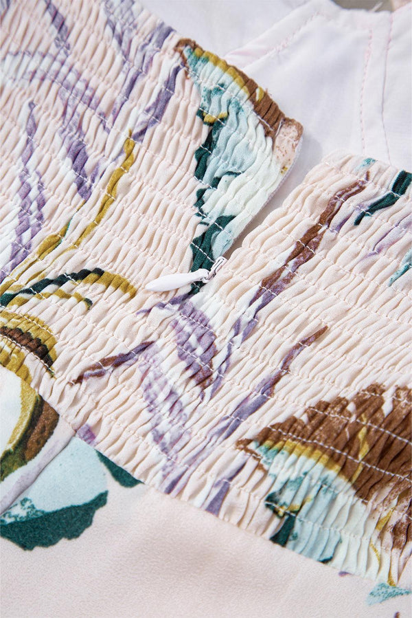 Robe midi - robe à bretelles spaghetti à imprimé floral multicolore