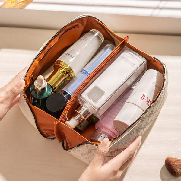 Trousse de maquillage moderne - organisateur cosmétique multi-compartiments pour femmes