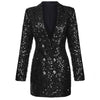 Veste blazer à sequins noirs - tenue élégante pour les soirées