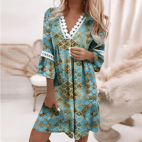 Robe d'été décontractée à imprimé floral - en tissu doux pour vos sorties estivales