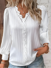 Blouse légère en chiffon féminin pour sorties décontractées - design plissé élégant pour un style versatile