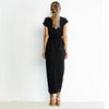 Robe maxi à manches courtes - élégante robe décontractée pour femmes