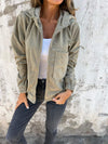 Veste en corduroy - veste zippée légère pour femmes