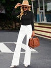 Jeans blancs évasés - pantalon denim chic pour femmes
