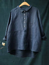 Chemise en lin femme légère à manches longues - blouse décontractée pour un style polyvalent