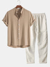 Ensemble chemise et pantalon en lin - look décontracté et polyvalent pour femmes