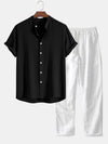 Ensemble chemise et pantalon en lin - look décontracté et polyvalent pour femmes