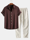 Ensemble chemise et pantalon en lin - look décontracté et polyvalent pour femmes