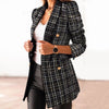 Blazer en tweed pour femme - veste de bureau élégante avec manches longues