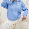 Sweat à capuche femme coupe décontractée en mélange coton doux bleu céleste - tenue casual au quotidien