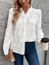 Blouse d'été blanche brodée pour femmes - chemisier élégant à manches longues