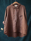 Chemise en lin femme légère à manches longues - blouse décontractée pour un style polyvalent