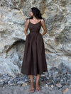 Robe midi décontractée pour femmes - beachwear en lin chic avec poches pour vos sorties d'été