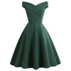 Robe midi a-line vintage off-shoulder pour femmes - élégante pour mariages et événements spéciaux