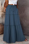 Jupe maxi à volants - jupe élégante pour femme avec taille élastique
