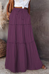 Jupe maxi à volants - jupe élégante pour femme avec taille élastique