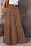 Jupe maxi à volants - jupe élégante pour femme avec taille élastique