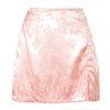 Jupe mini en satin avec motif floral moderne - tenue de soirée élégante pour femmes