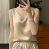 Débardeur en satin pour femme - blouse élégante à col en v, un basique pour toutes les occasions