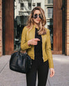 Veste en cuir de motard - manteau féminin au style audacieux