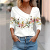 Blouse fleurie femme - élégante blouse à manches trois-quarts pour toutes les occasions