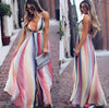 Robe maxi femme laila à rayures colorées - tenue estivale légère pour occasions décontractées