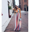Robe maxi femme laila à rayures colorées - tenue estivale légère pour occasions décontractées