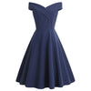 Robe midi a-line vintage off-shoulder pour femmes - élégante pour mariages et événements spéciaux