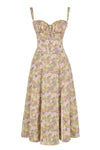 Robe midi fleurie pour femme - silhouette ajustée pour les garden parties d'été