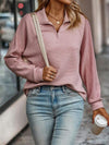 Sweat à capuche zippé pour femmes en rib doux - pull décontracté et stylé pour l’automne et le printemps
