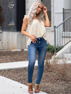 Jean skinny bleu - denim chic taille haute pour femmes