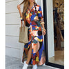 Robe chemise maxi pour femme - élégance aux manches longues, tissu doux pour un style décontracté polyvalent
