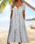 Robe midi rayée avec poches en gris - robe d'été polyvalente pour femmes