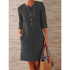 Robe chemise femme - élégante robe midi en lin avec poches pour sorties décontractées - confort au quotidien