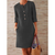 Robe chemise femme - élégante robe midi en lin avec poches pour sorties décontractées - confort au quotidien