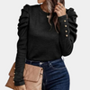 Blouse élégante à manches bouffantes pour femmes - tissu doux, style polyvalent pour le jour ou la soirée