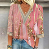 Blouse légère à col en v pour femme - tunique élégante pour des sorties décontractées