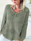 Top en maille filet bohémiens pour femmes – casual et tendance en vert