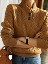 Pull en maille torsadée pour femmes - élégant pull à col haut pour un look décontracté