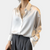 Chemisier en satin pour femme - blouse classique à coupe ample pour un style décontracté ou professionnel