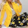 Ensemble blazer et pantalon féminin 2 pièces à imprimé floral éclatant - tenue élégante pour le bureau