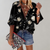 Blouse légère à imprimé floral pour femmes - tenue décontractée à coupe ample
