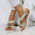 Sandales compensées pour femmes au design espadrille – élégantes chaussures d'été pour vos sorties