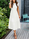 Robe midi femme - design à volants pour une allure décontractée estivale - élégance sans effort