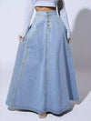 Jupe maxi en denim fluide - jupe long en denim tendance pour femmes