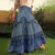 Jupe maxi superposée boho-chic - jupe longue en denim élégante pour femmes