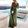 Robe longue verte - maxi dress stylée avec motif à pois