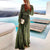 Robe longue verte - maxi dress stylée avec motif à pois