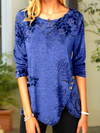 Blouse femme à manches longues avec imprimé floral - élégance décontractée pour un port quotidien