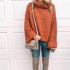 Pull en maille oversize pour femmes - design élégant avec col cheminée pour un look décontracté